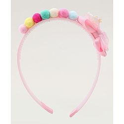 Babyhug Hair Bands With Bow Applique Pack of  2 - PInk & Purple