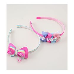 Babyhug Hair Bands With Bow Applique Pack of 2 - Multicolor