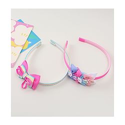 Babyhug Hair Bands With Bow Applique Pack of 2 - Multicolor