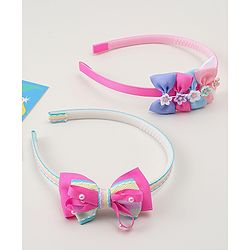 Babyhug Hair Bands With Bow Applique Pack of 2 - Multicolor