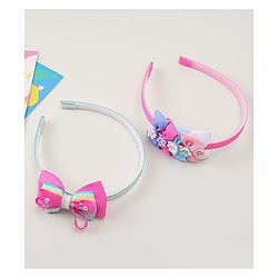 Babyhug Hair Bands With Bow Applique Pack of 2 - Multicolor