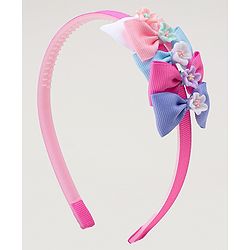 Babyhug Hair Bands With Bow Applique Pack of 2 - Multicolor