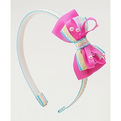 Babyhug Hair Bands With Bow Applique Pack of 2 - Multicolor