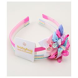 Babyhug Hair Bands With Bow Applique Pack of 2 - Multicolor