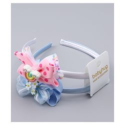 Babyhug Hair Bands with Bow Rainbow & Floral Applique Pack of 2 -  Pink & Purple
