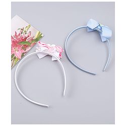 Babyhug Hair Bands with Bow Rainbow & Floral Applique Pack of 2 -  Pink & Purple