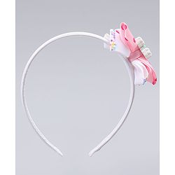 Babyhug Hair Bands with Bow Rainbow & Floral Applique Pack of 2 -  Pink & Purple