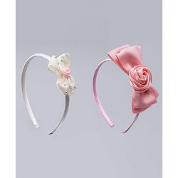 Babyhug Hair Bands With Bow Applique Pack of 2 - Multicolor