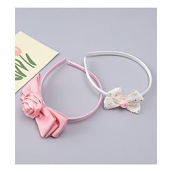 Babyhug Hair Bands With Bow Applique Pack of 2 - Multicolor