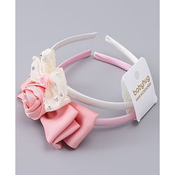 Babyhug Hair Bands With Bow Applique Pack of 2 - Multicolor