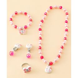 Babyhug Jewellery Set With Bunny & Butterfly Design Pack of 5 - Pink
