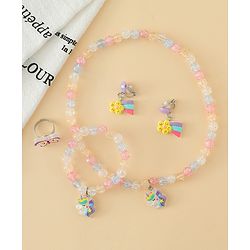 Babyhug Jewellery Set With Butterfly & Unicorn Applique - Multicolor