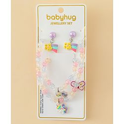 Babyhug Jewellery Set With Butterfly & Unicorn Applique - Multicolor