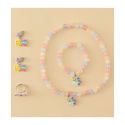 Babyhug Jewellery Set With Butterfly & Unicorn Applique - Multicolor