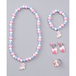 Babyhug Jewellery Set With Unicorn & Butterfly Applique - Multicolor