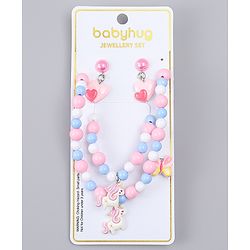 Babyhug Jewellery Set With Unicorn & Butterfly Applique - Multicolor