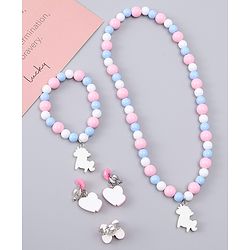 Babyhug Jewellery Set With Unicorn & Butterfly Applique - Multicolor