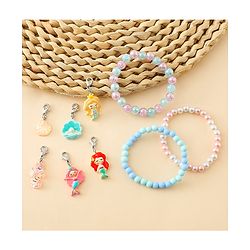 Babyhug Bracelets With Mermaid & Marine Design With 6 Charms Pack of 3 - Multicolor