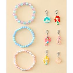 Babyhug Bracelets With Mermaid & Marine Design With 6 Charms Pack of 3 - Multicolor