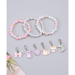 Babyhug Bracelets With Animal & Floral Design With 6 Charms Pack of 3 - Multicolor