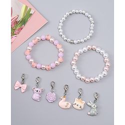Babyhug Bracelets With Animal & Floral Design With 6 Charms Pack of 3 - Multicolor