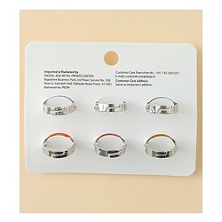 Babyhug Finger Ring Set with Floral & Animal Applique Pack of 6- Multi Colour