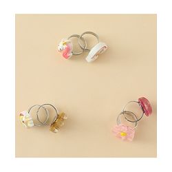 Babyhug Finger Ring Set With Floral Rainbow & Unicorn Applique Pack of  6- Multi Colour