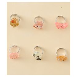 Babyhug Finger Ring Set With Animal Applique Pack of  6- Multi Colour