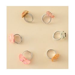 Babyhug Finger Ring Set With Animal Applique Pack of  6- Multi Colour