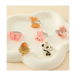 Babyhug Finger Ring Set With Animal Applique Pack of  6- Multi Colour