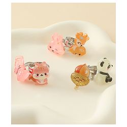 Babyhug Finger Ring Set With Animal Applique Pack of  6- Multi Colour