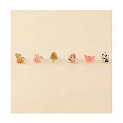 Babyhug Finger Ring Set With Animal Applique Pack of  6- Multi Colour