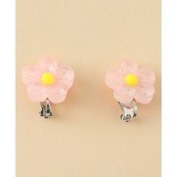 Babyhug Clip On Earrings With Floral Applique - Pink