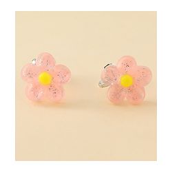 Babyhug Clip On Earrings With Floral Applique - Pink