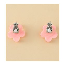 Babyhug Clip On Earrings With Floral Applique - Pink