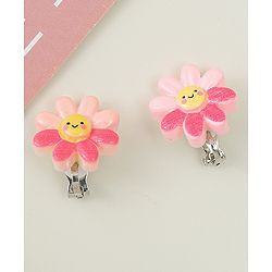 Babyhug Clip On Earrings With Floral Applique - Pink