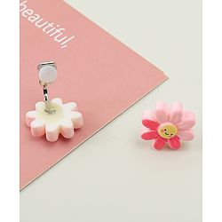 Babyhug Clip On Earrings With Floral Applique - Pink