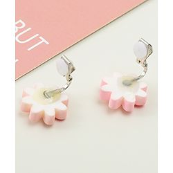 Babyhug Clip On Earrings With Floral Applique - Pink