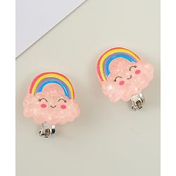 Babyhug Clip On Earrings With Rainbow Applique - Pink