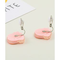 Babyhug Clip On Earrings With Rainbow Applique - Pink