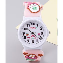 Babyhug  Free Size Analog Watch - Pink & White
