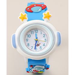 Babyhug Free Size Analog Watch With Space Theme Applique - Blue