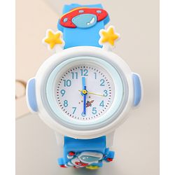 Babyhug Free Size Analog Watch With Space Theme Applique - Blue