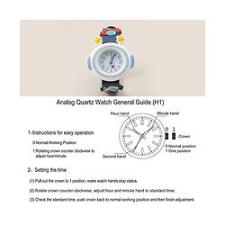 Babyhug Free Size Analog Watch With Space Theme Applique - Blue