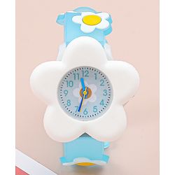 Babyhug Free Size Analog Watch With Floral Applique - Blue