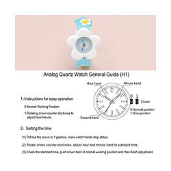 Babyhug Free Size Analog Watch With Floral Applique - Blue
