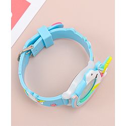 Babyhug Free Size Analog Watch With Unicorn Applique - Blue