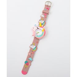 Babyhug Free Size Analog Watch With Unicorn Applique - Blue