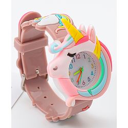 Babyhug Free Size Analog Watch With Unicorn Applique - Blue