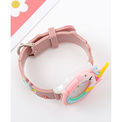 Babyhug Free Size Analog Watch With Unicorn Applique - Blue